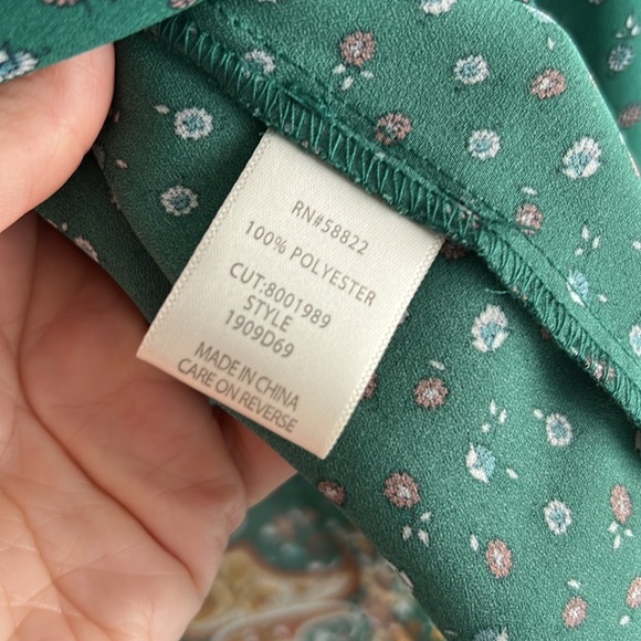 MAX STUDIO NWT Paisley Pattern Chiffon Tunic Dress in Green size medium - Picture 6 of 9